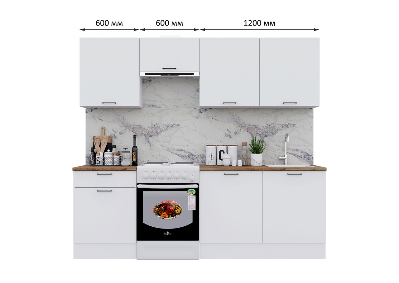 Кухонный гарнитур Paola 2.4м ЛДСП - Белый (Горизонт) - фото 3 - id-p224295115