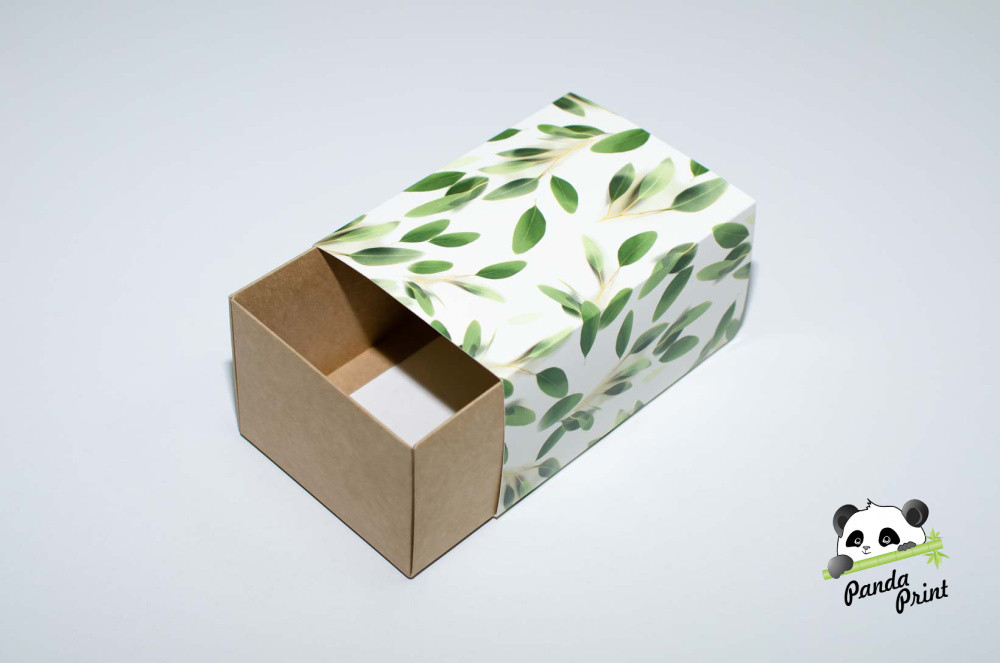 Коробка-пенал 110х160х80 Олива зеленая (крафт дно)