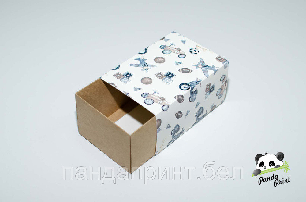 Коробка-пенал 110х160х80 Детские игрушки (крафт дно), фото 1