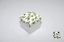 Коробка 100х100х95 Олива зеленая (белое дно)