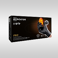 Перчатки нитриловые Mercator Gogrip усиленные черные (50 штук)