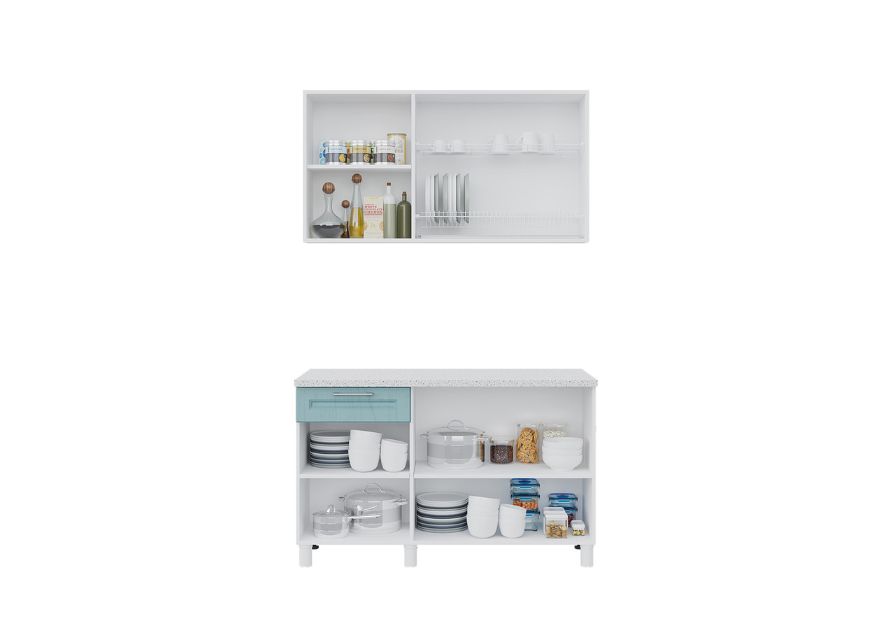 Кухонный гарнитур Trend 1.3м - Арктик/Мурено (Горизонт) - фото 3 - id-p224298077