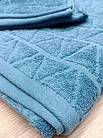 Махровое полотенце ТМ "Эльф" Пифагор J-330 70х140 арт. 1618 светло-синий