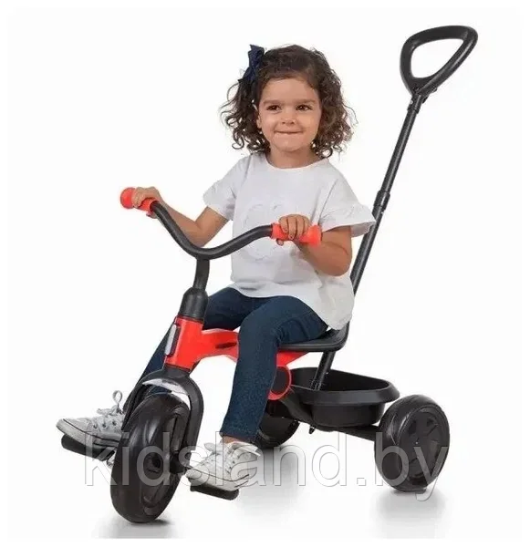 Детский трёхколёсный велосипед складной с ручкой управления Qplay Ant Plus( красный) - фото 3 - id-p224298170