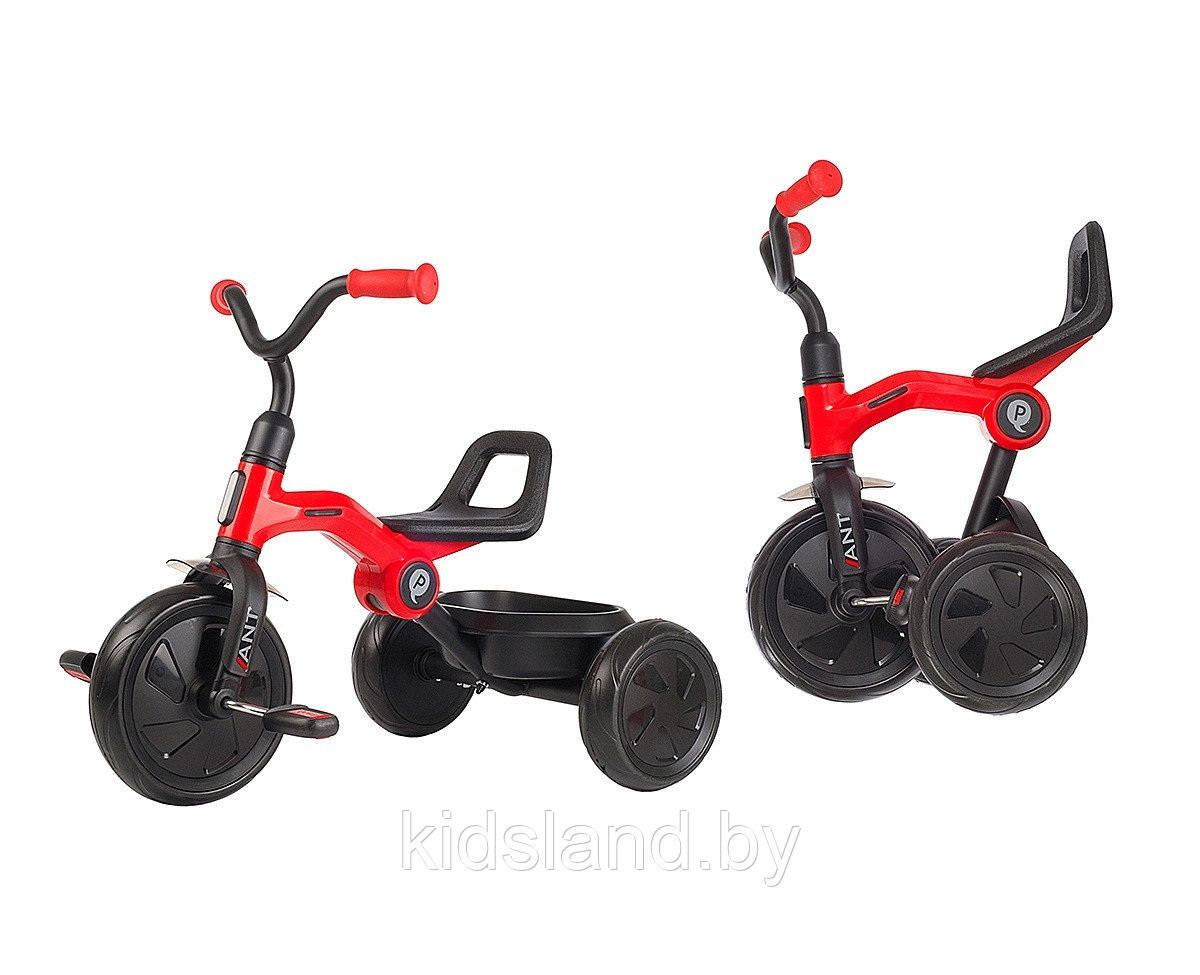 Детский трёхколёсный велосипед складной с ручкой управления Qplay Ant Plus( красный) - фото 4 - id-p224298170