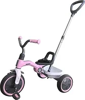 Детский трёхколёсный велосипед  складной с ручкой управления Qplay Ant Plus( розовый)
