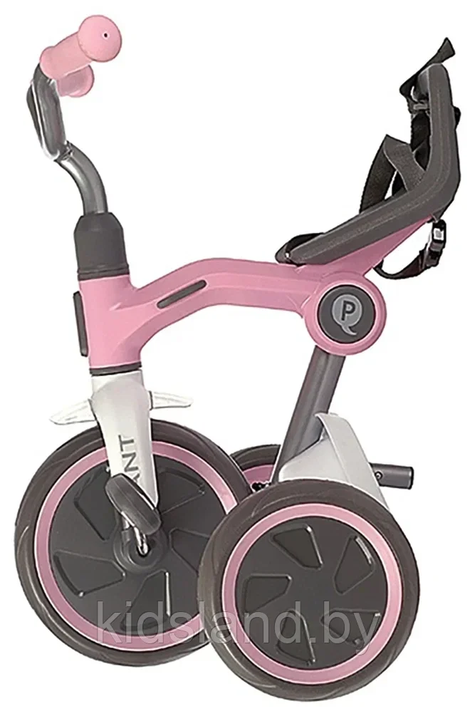 Детский трёхколёсный велосипед складной с ручкой управления Qplay Ant Plus( розовый) - фото 3 - id-p224298226