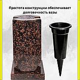 Ваза квадратная на кладбище/памятник из гранита Дымовский 29см. См. описание ниже!!!, фото 3