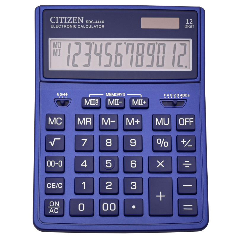 Калькулятор CITIZEN SDC-444 XRNVE, темно-синий, разм.204х155х33мм, арт.SDC444XRNVE