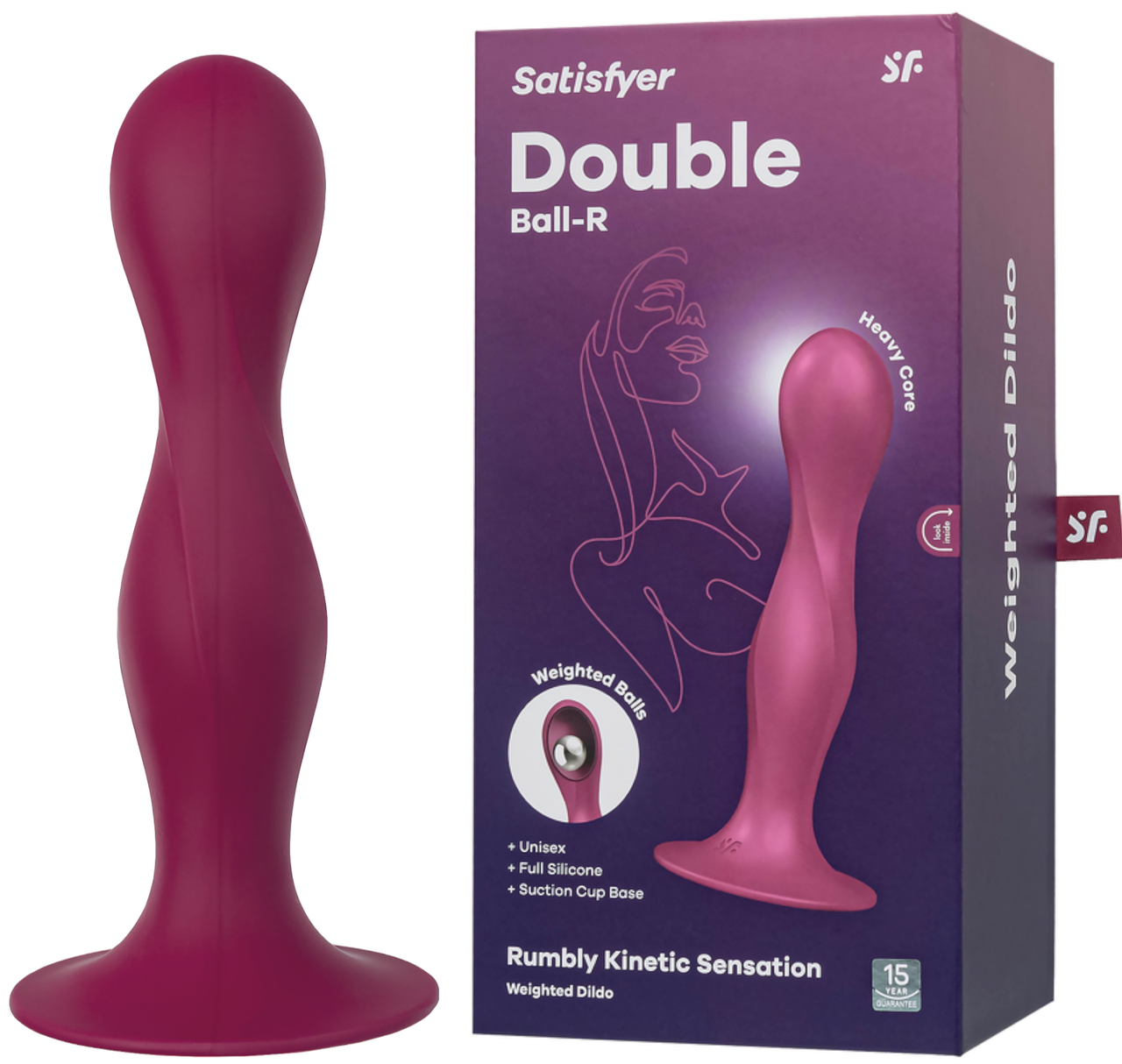 Фаллоимитатор со смещенным центром тяжести Satisfyer Double Ball-R красный 18 см