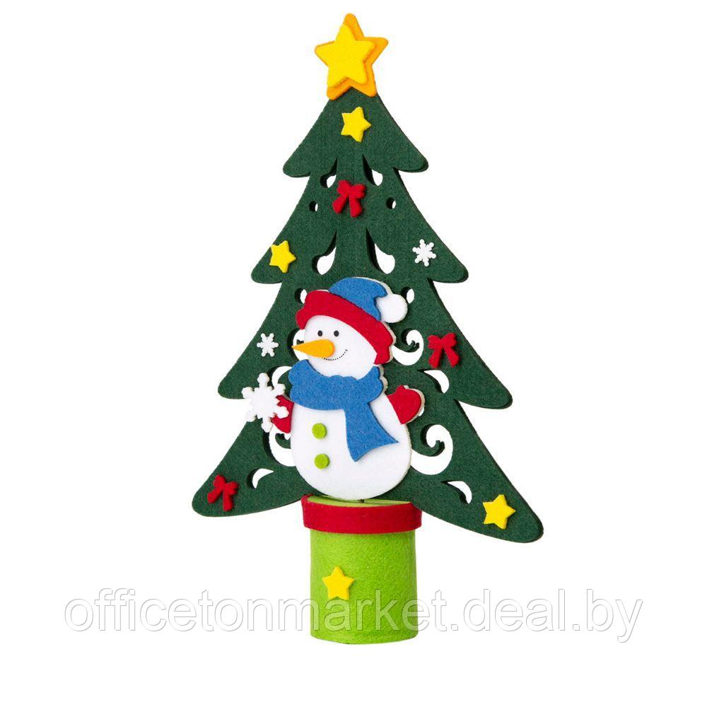 Украшение новогоднее "Ёлка со Снеговиком", разноцветный - фото 1 - id-p223600333