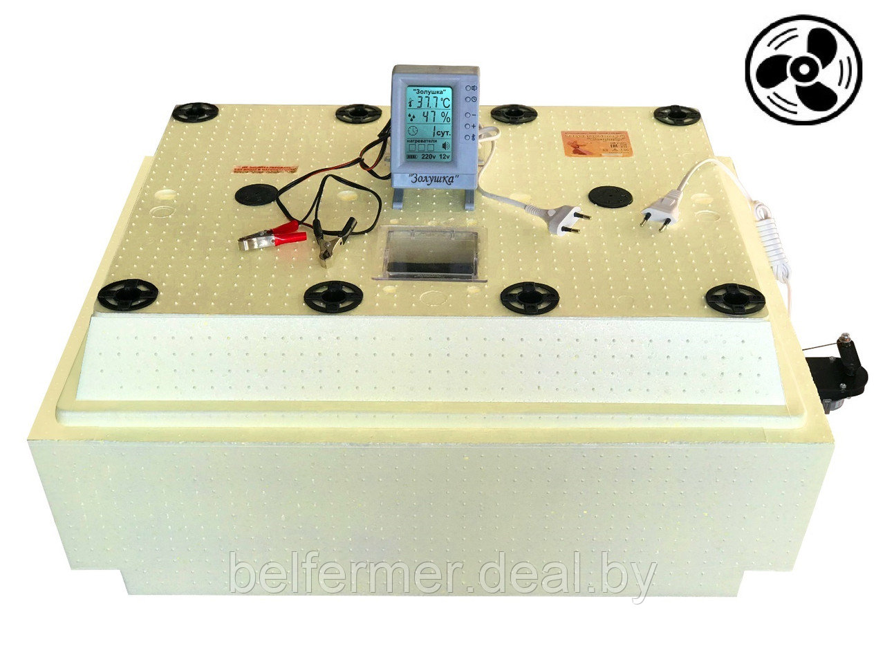 Инкубатор Золушка-2020 с вентиляторами, 70 яиц, 220/12В - фото 1 - id-p224301938