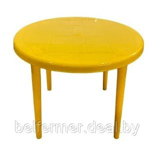 Пластиковый стол круглый (желтый) - фото 1 - id-p224301947