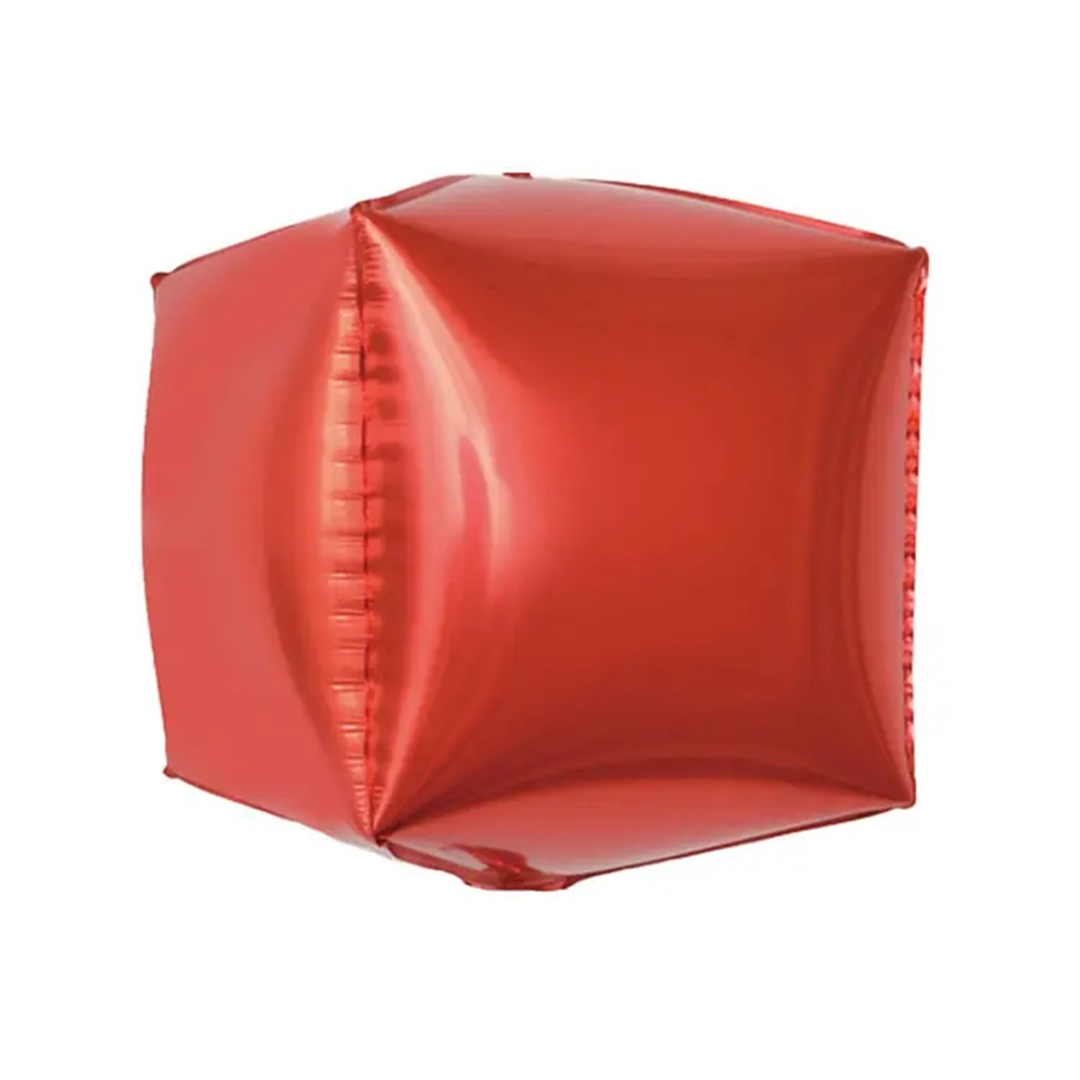 Шар (20''/51 см) Куб, Красный, 1 шт. - фото 1 - id-p224302142
