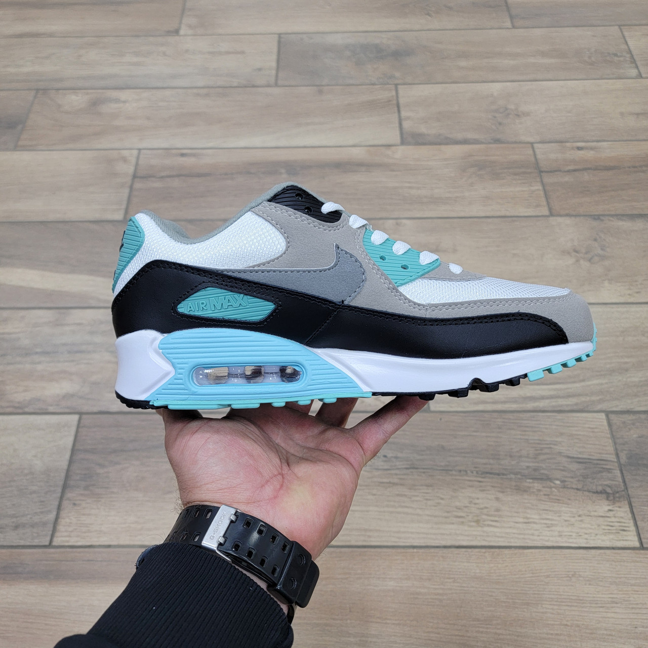 Кроссовки Nike Air Max 90 Gray Green Black - фото 2 - id-p204024683