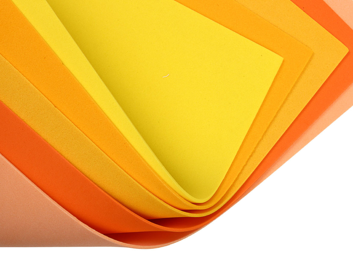 Набор цветной пористой резины (фоамиран) ArtSpace (оттенки) А4, 5 цветов, 5 л., оттенки желтого