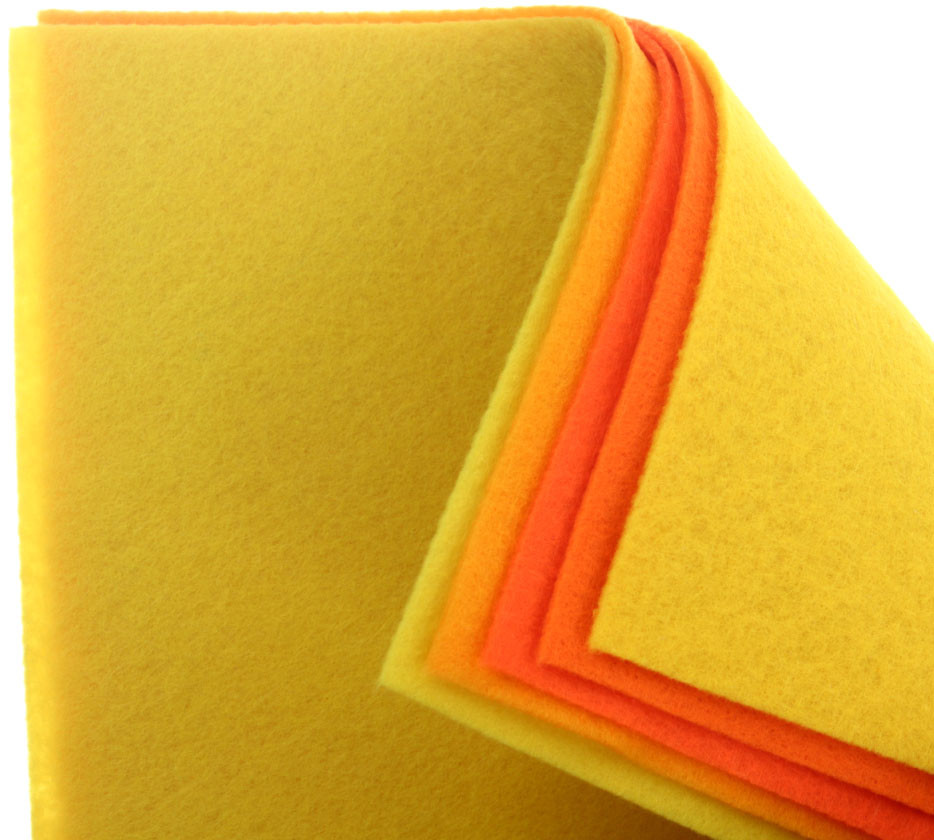 Фетр для рукоделия ArtSpace (оттенки) А4, 5 цветов, 5 л., «оттенки желтого» - фото 1 - id-p224302738
