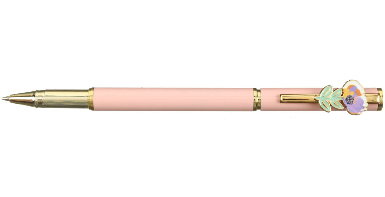 Ручка подарочная шариковая Meshu Flower корпус розовый с золотистым