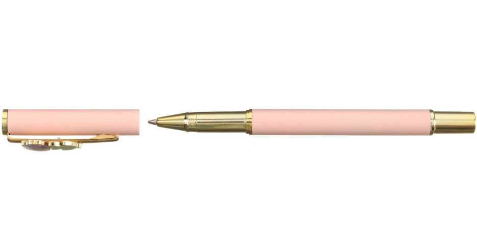 Ручка подарочная шариковая Meshu Flower корпус розовый с золотистым - фото 2 - id-p224302772