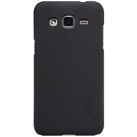 Пластиковый чехол с пленкой Nillkin Super Frosted Shield Black для Samsung Galaxy J2