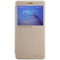 Полиуретановый чехол книга Nillkin Sparkle Leather Case Gold для Huawei Mate 9 Lite\GR5 2017\Honor 6X