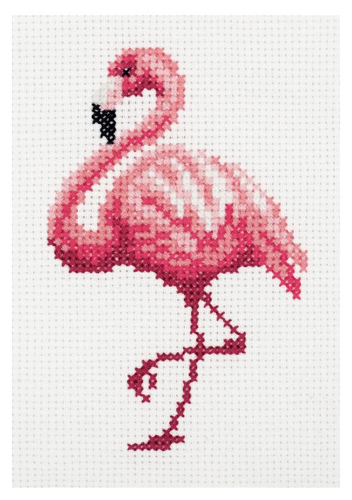 Набор для вышивания крестиком Klart 10*14 см, «Фламинго», 14+ - фото 1 - id-p224302811