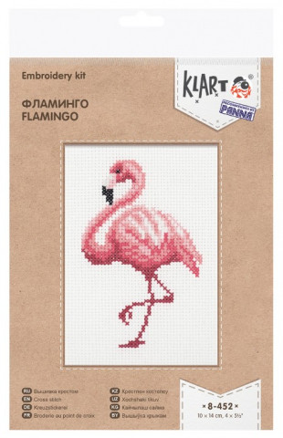 Набор для вышивания крестиком Klart 10*14 см, «Фламинго», 14+ - фото 2 - id-p224302811