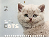 Календарь настенный квартальный на 2024 год OfficeSpace Mini Premium «Пушистый котенок»