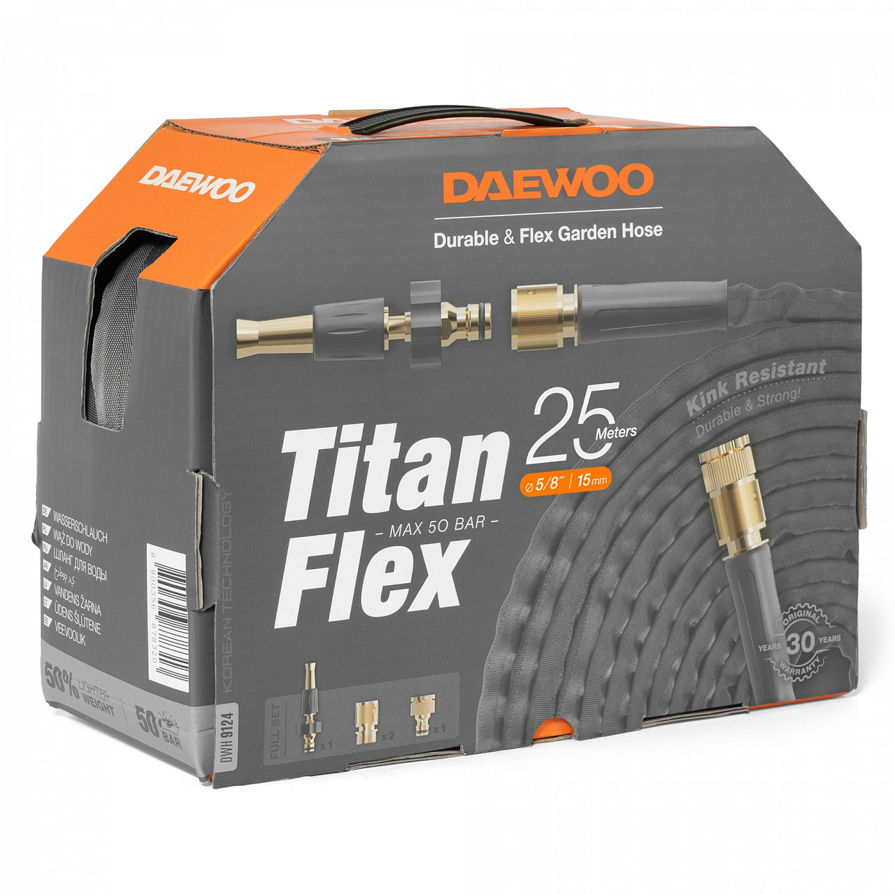 Шланг DAEWOO TitanFlex 25м, 5/8 " (15мм), с комплектом для полива - фото 9 - id-p224303852