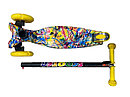 Различные цвета! Детский трехколесный самокат Scooter граффити принт МАКСИ MAXI 036z со светящимися колесами, фото 5