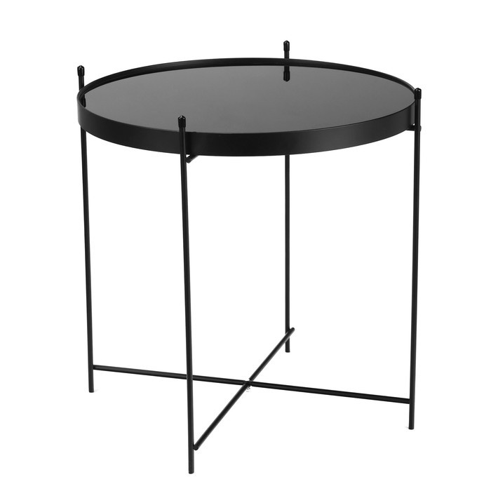 Кофейный столик "Лава" YS-8483-48, черный, стекло 48х48 см - фото 5 - id-p224304016