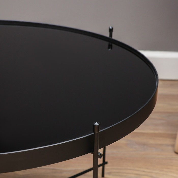 Кофейный столик " Уран" YS-8483-40, черный, стекло 70х40 см - фото 4 - id-p224304019