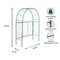 Арка садовая, разборная, 180 × 150 × 50 см, металл, зелёная, «Беседка»