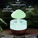 Беспроводной увлажнитель - ночник с эффектом дождя Гриб Cloud Rain Humidifier 250 мл. / 8 цветов подсветки,  3, фото 7