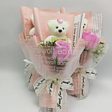 Подарочный букет Мишка с мыльной розой I LOVE You / Подарочный набор Красный, фото 4