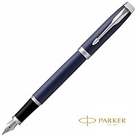 Ручка перьевая "Parker IM Matte Blue CT", F, синий, серебристый, патрон черный