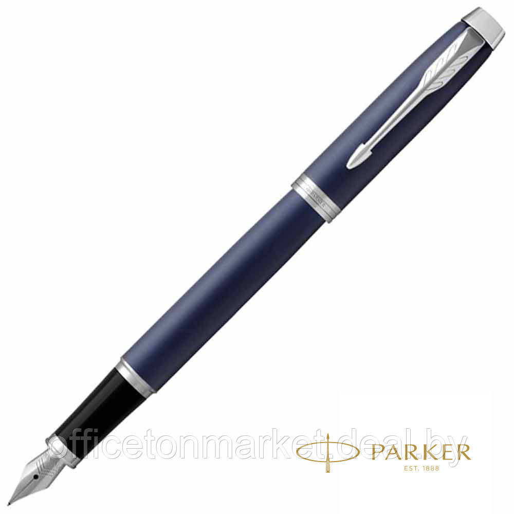Ручка перьевая "Parker IM Matte Blue CT", F, синий, серебристый, патрон черный - фото 1 - id-p222423611