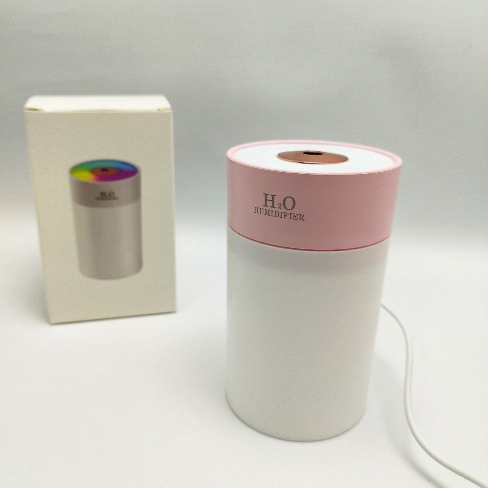 Увлажнитель (аромадиффузор-ночник) воздуха H2O humidifier H-5, 260 ml с LED-подсветкой Розовый - фото 5 - id-p224306774
