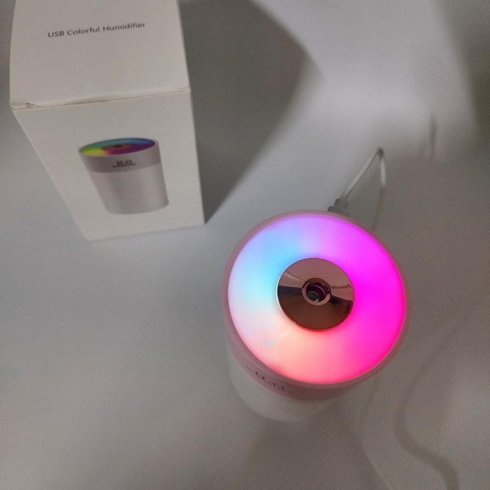 Увлажнитель (аромадиффузор-ночник) воздуха H2O humidifier H-5, 260 ml с LED-подсветкой Розовый - фото 6 - id-p224306774