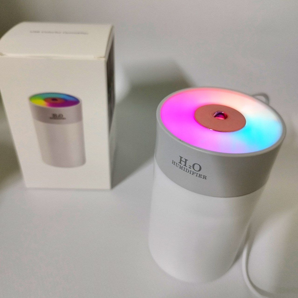 Увлажнитель (аромадиффузор-ночник) воздуха H2O humidifier H-5, 260 ml с LED-подсветкой Розовый - фото 9 - id-p224306774