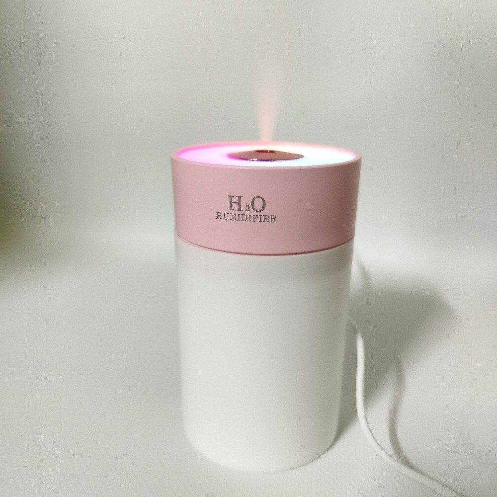 Увлажнитель (аромадиффузор-ночник) воздуха H2O humidifier H-5, 260 ml с LED-подсветкой Розовый - фото 10 - id-p224306774