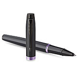 Ручка-роллер Parker "IM Vibrant Rings T315 Amethyst Purple PVD", 0,5 мм, черный, фиолетовый, стерж. черный, фото 3