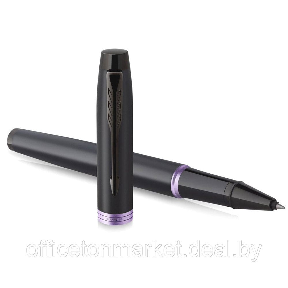 Ручка-роллер Parker "IM Vibrant Rings T315 Amethyst Purple PVD", 0,5 мм, черный, фиолетовый, стерж. черный - фото 3 - id-p215336885