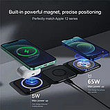 Складная магнитная док-станция зарядки Magnetic Wireless charger 3 в 1, фото 5