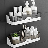 Полка - органайзер для ванной комнаты, туалета, кухни Multifuncshional Shelf / Полочка без сверления навесная, фото 5