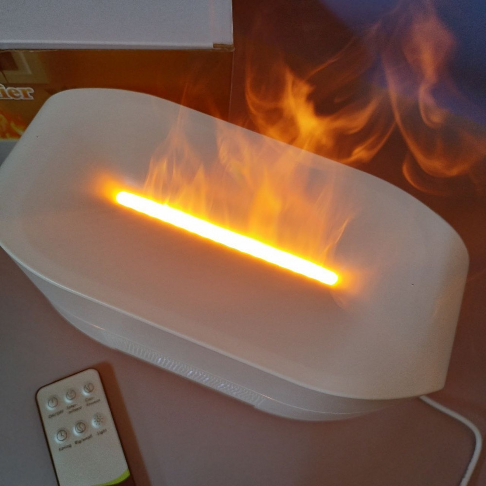 Увлажнитель воздуха с эффектом пламени Flame Aroma Humidifier ТС-030-А, 5 в 1 (аромадиффузор, часы, будильник, - фото 3 - id-p224305995