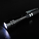Гибкий фонарик с телескопической ручкой с магнитом / Тактический светодиодный фонарь раздвижной, фото 3