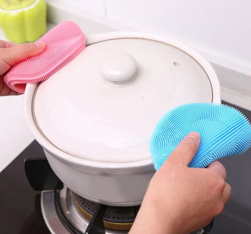 Мочалка силиконовая для мытья посуды / Многоразовая губка для чистоты, цвет МИКС - фото 2 - id-p224307044