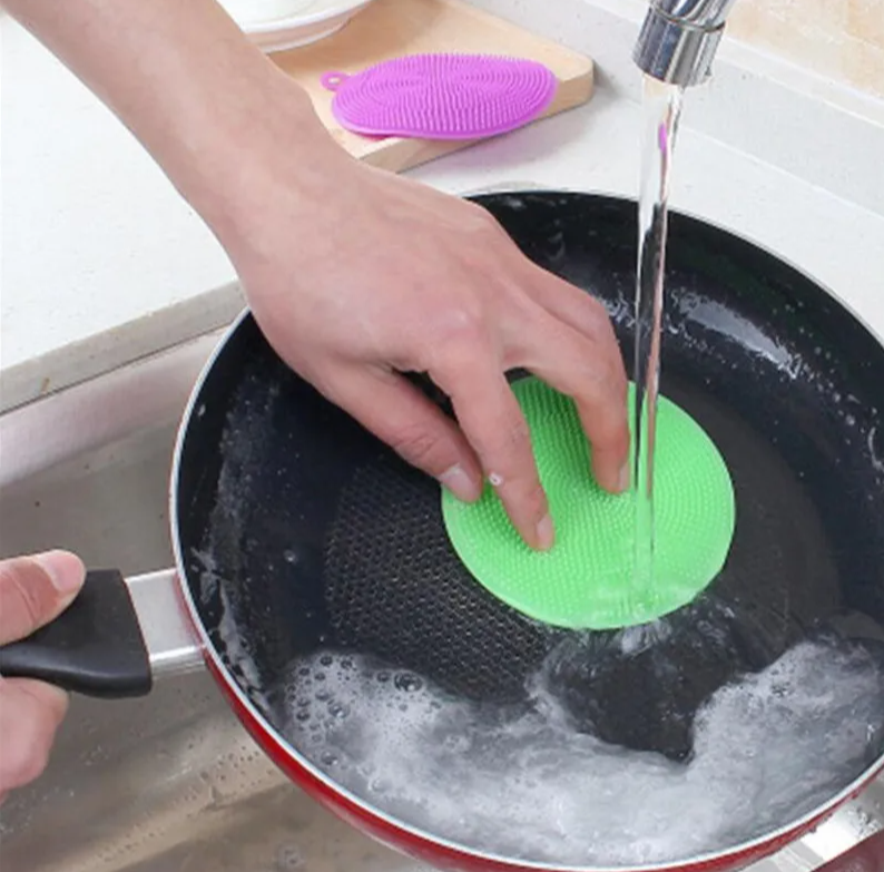 Мочалка силиконовая для мытья посуды / Многоразовая губка для чистоты, цвет МИКС - фото 9 - id-p224307044