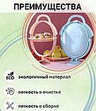 Эко фруктовница складная двухъярусная 3 секции из пшеничного волокна / Менажница, фото 4